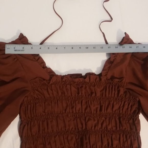 Milk & Honey women's size L rust colored long sleeve blouse - Picture 12 of 15